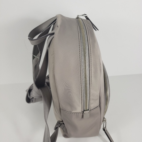 Kate Spade  Dawn Gray Nylon Backpack Soft Taupe - Picture 7 of 8
